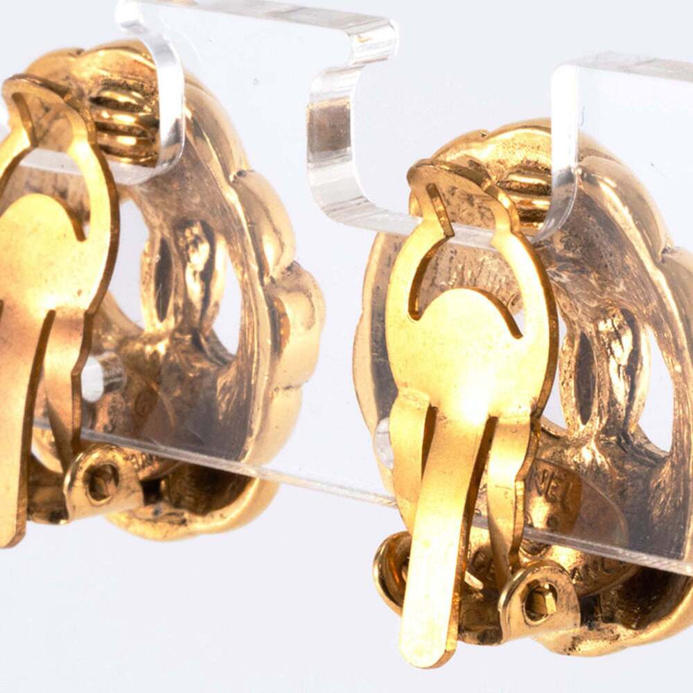 CHANEL Gold Logo Earrings - Picture 8 of 16